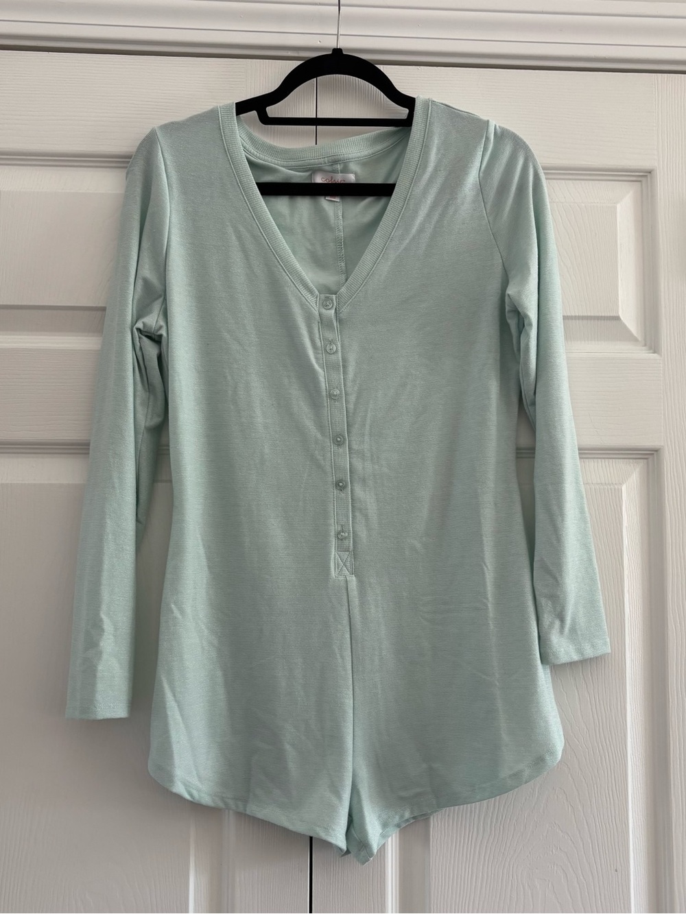 Colsie Mint Green Cozy Knit Long Sleeve Sleep Romper